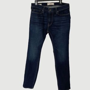 Hollister Men's Epic Flex Men's Dark Wash Blue Skinny Fit Jeans, W 32" L 32"